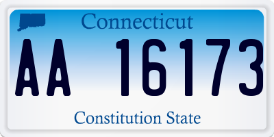 CT license plate AA16173