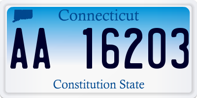 CT license plate AA16203