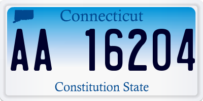 CT license plate AA16204