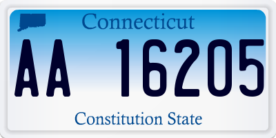 CT license plate AA16205