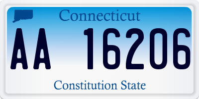 CT license plate AA16206