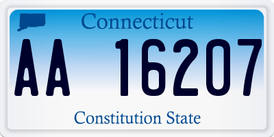 CT license plate AA16207