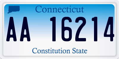 CT license plate AA16214