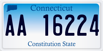 CT license plate AA16224