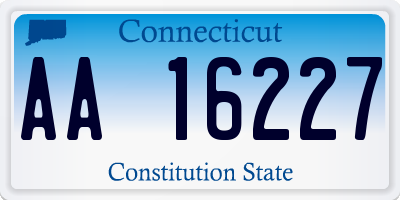 CT license plate AA16227