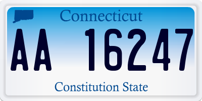 CT license plate AA16247