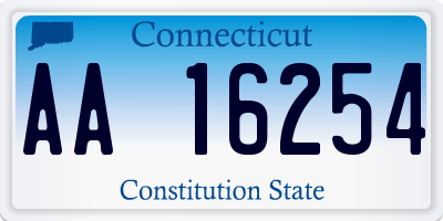 CT license plate AA16254