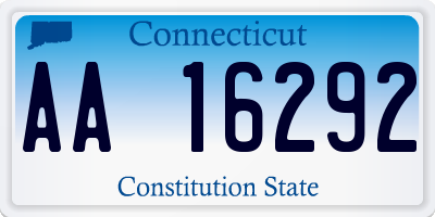 CT license plate AA16292