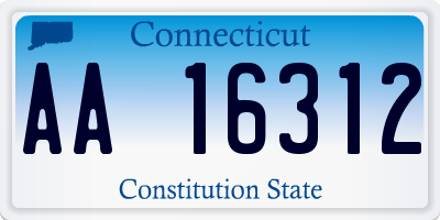 CT license plate AA16312