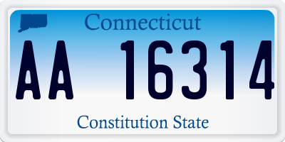 CT license plate AA16314