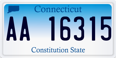 CT license plate AA16315