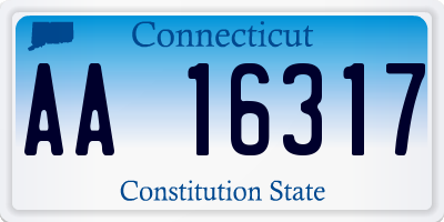 CT license plate AA16317