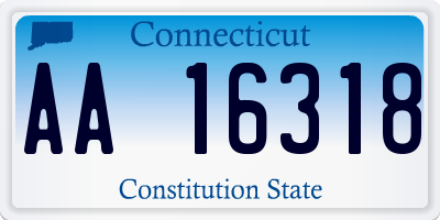 CT license plate AA16318