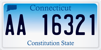 CT license plate AA16321