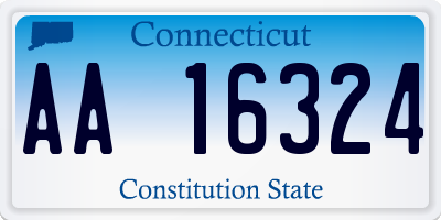 CT license plate AA16324