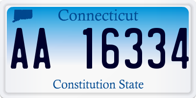 CT license plate AA16334