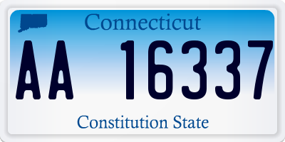 CT license plate AA16337