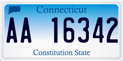 CT license plate AA16342