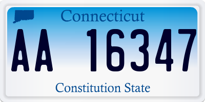 CT license plate AA16347