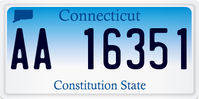 CT license plate AA16351