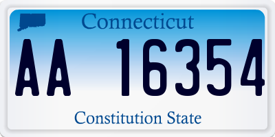 CT license plate AA16354