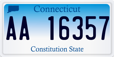 CT license plate AA16357