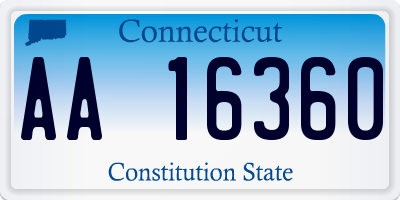 CT license plate AA16360