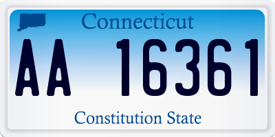 CT license plate AA16361