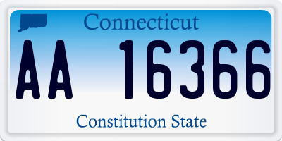 CT license plate AA16366