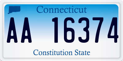 CT license plate AA16374