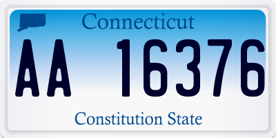 CT license plate AA16376