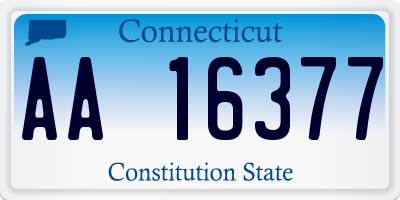 CT license plate AA16377