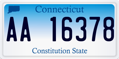 CT license plate AA16378