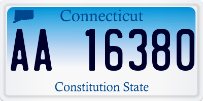 CT license plate AA16380