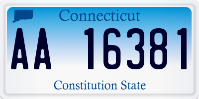 CT license plate AA16381