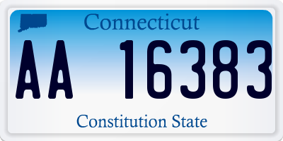 CT license plate AA16383