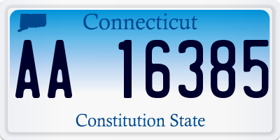 CT license plate AA16385