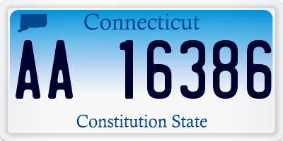 CT license plate AA16386