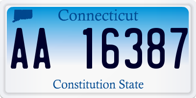 CT license plate AA16387