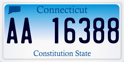 CT license plate AA16388