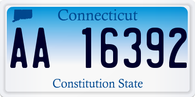 CT license plate AA16392