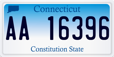 CT license plate AA16396