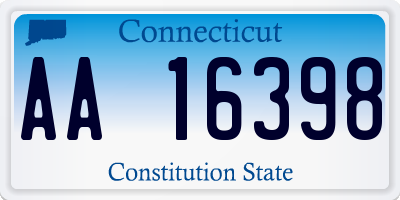 CT license plate AA16398