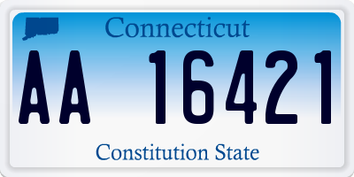 CT license plate AA16421