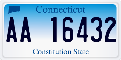 CT license plate AA16432