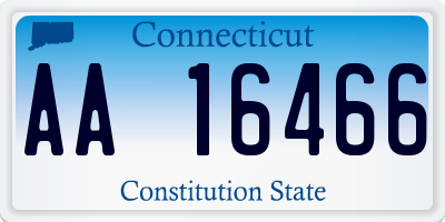 CT license plate AA16466