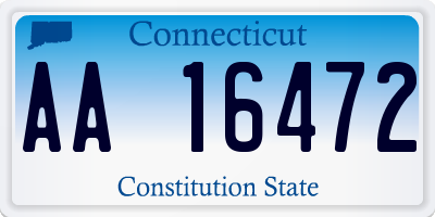 CT license plate AA16472