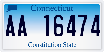 CT license plate AA16474