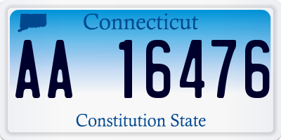 CT license plate AA16476