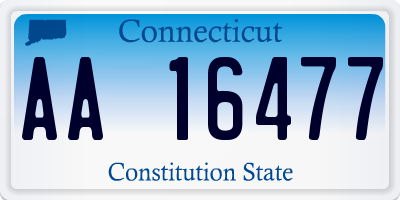 CT license plate AA16477